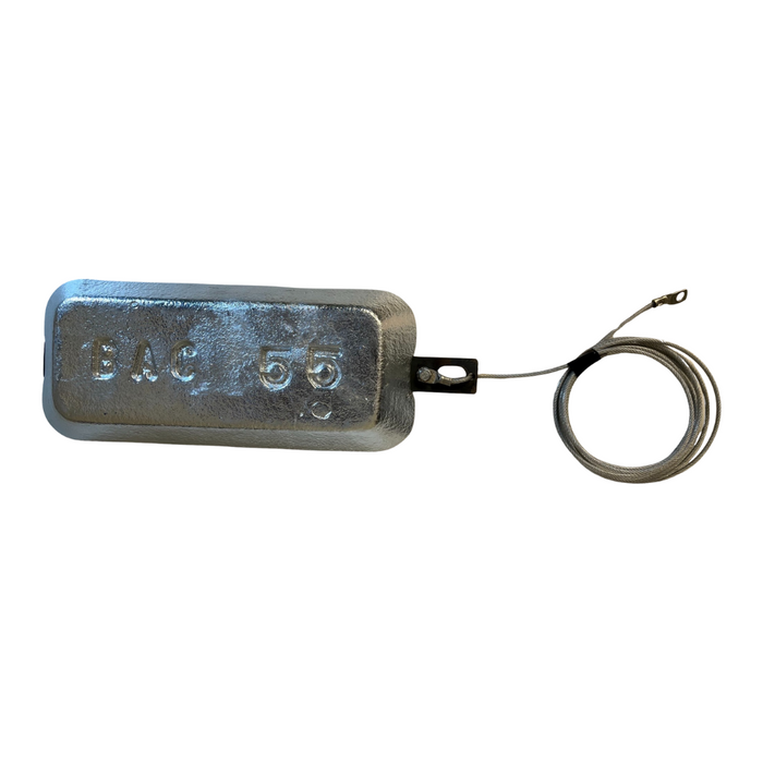 Hanging/Boatlift Zinc anode 9.25Lb, 10ft. Wire, 316L, stainless steel