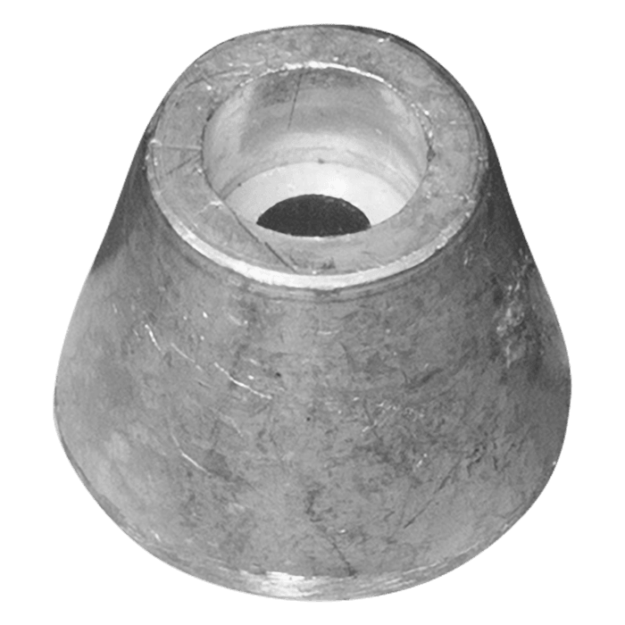 Zinkanod Sidepower - Sleipner propeller nut SP30/40 Ø26 H.20, 61180, T01050, Ovanifrån - AnodeFactory