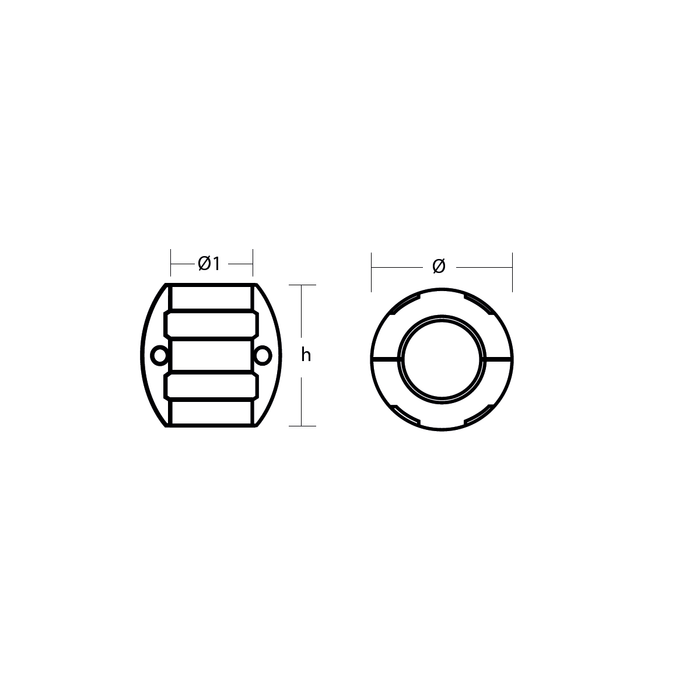 Sinkkianodiakseli, 38mm/1.50in, R800510