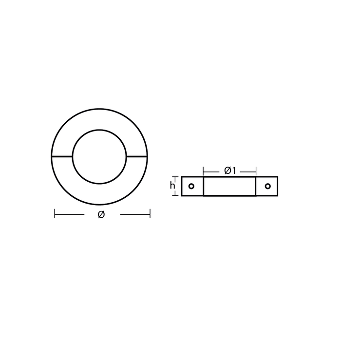 Zinkanod  axel, 19mm-kort, R800550