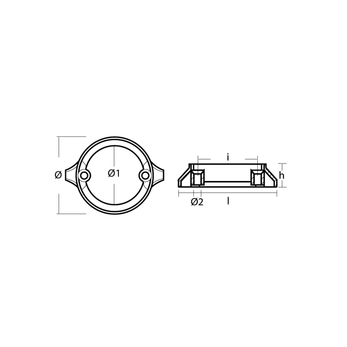 Sinkkianodi Volvo Penta tyyppi duo prop 290, moottorianodi, VP 875821, 0.472KG, R800704bis