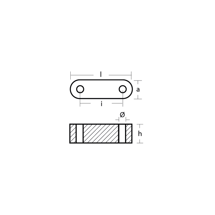 Ritning på Zinkanod Hamilton jet HJ274, HJ322, HJ362, 103359, 0.289kg/0.64LB, R802521 - AnodeFactory