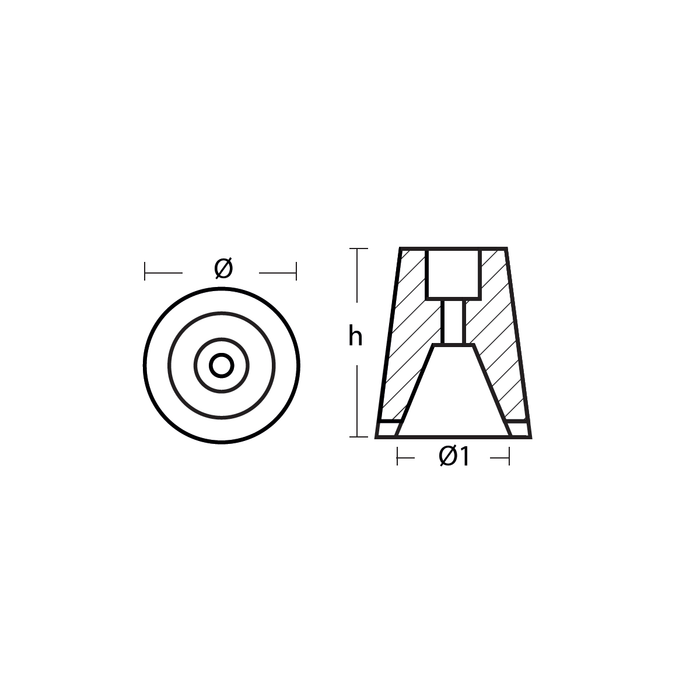 Solè anod ,propeller, 40035092 , för 35-45mm, T00400SOLE/3