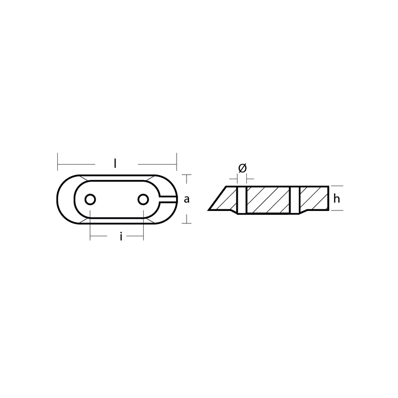 Aluminiumanod Yamaha small plate for engine, 4-15 HP (up to 1989), 65W-45251-00 - AnodeFactory