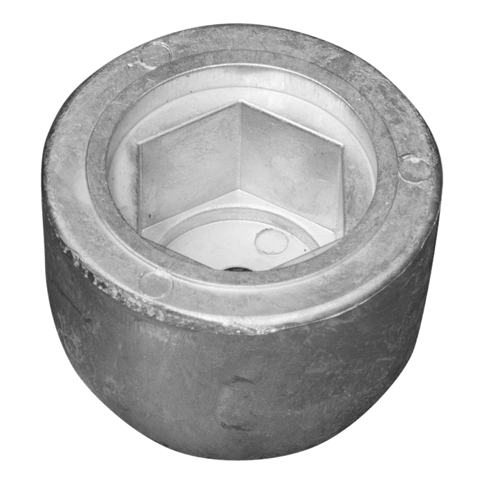 Ritning på Zinkanod Sidepower - Sleipner propeller nut SE130/170 - SP240/285, 201180, T02480, Underifrån - AnodeFactory