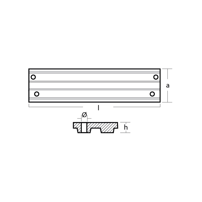 Magnesiumanod Mercury standard trim tab anod 40HP-V6 135/150/175, M818298 - AnodeFactory